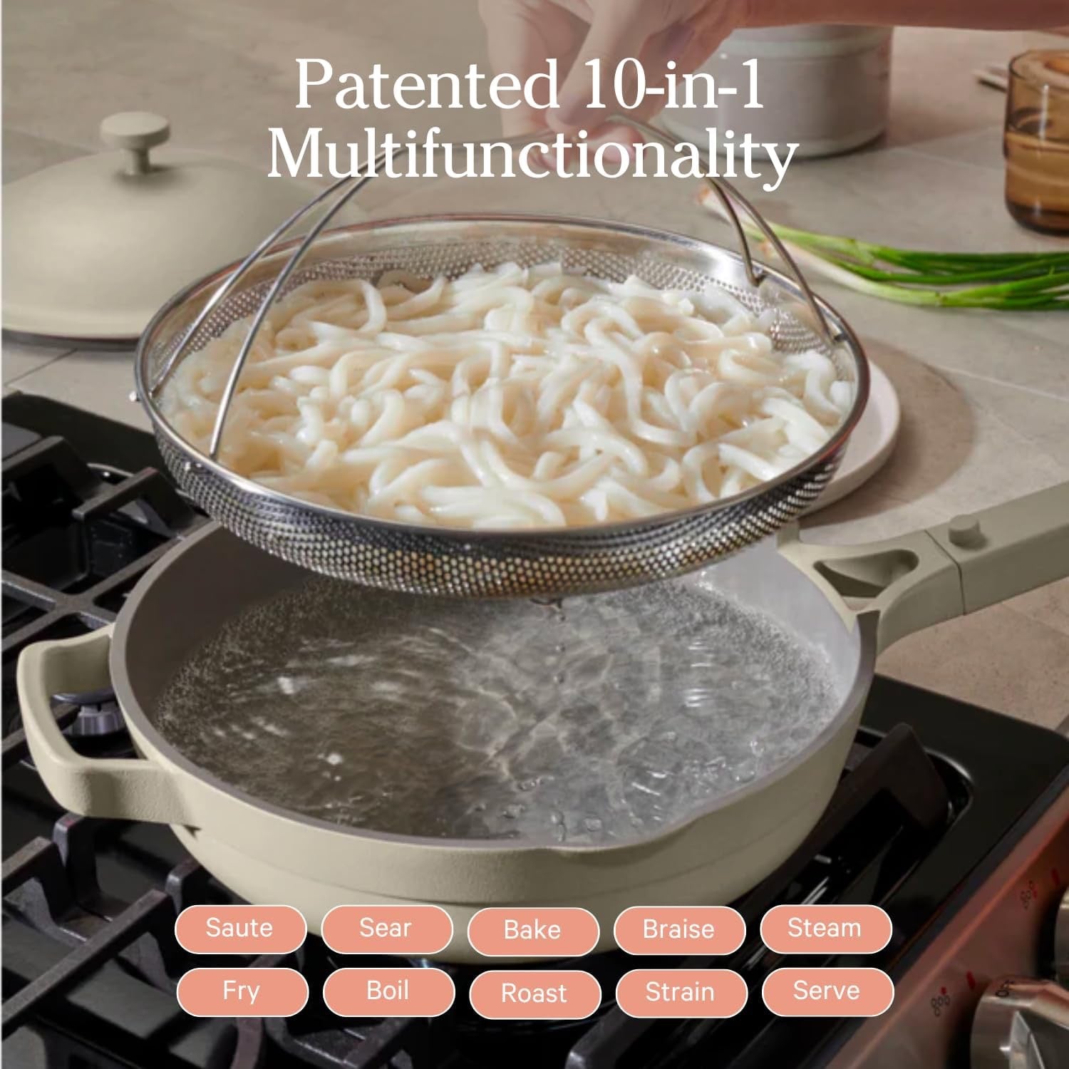 Our Place Always Pan 2.0 (10.5″) | 10-in-1 Non-Toxic Ceramic Nonstick Cookware Set