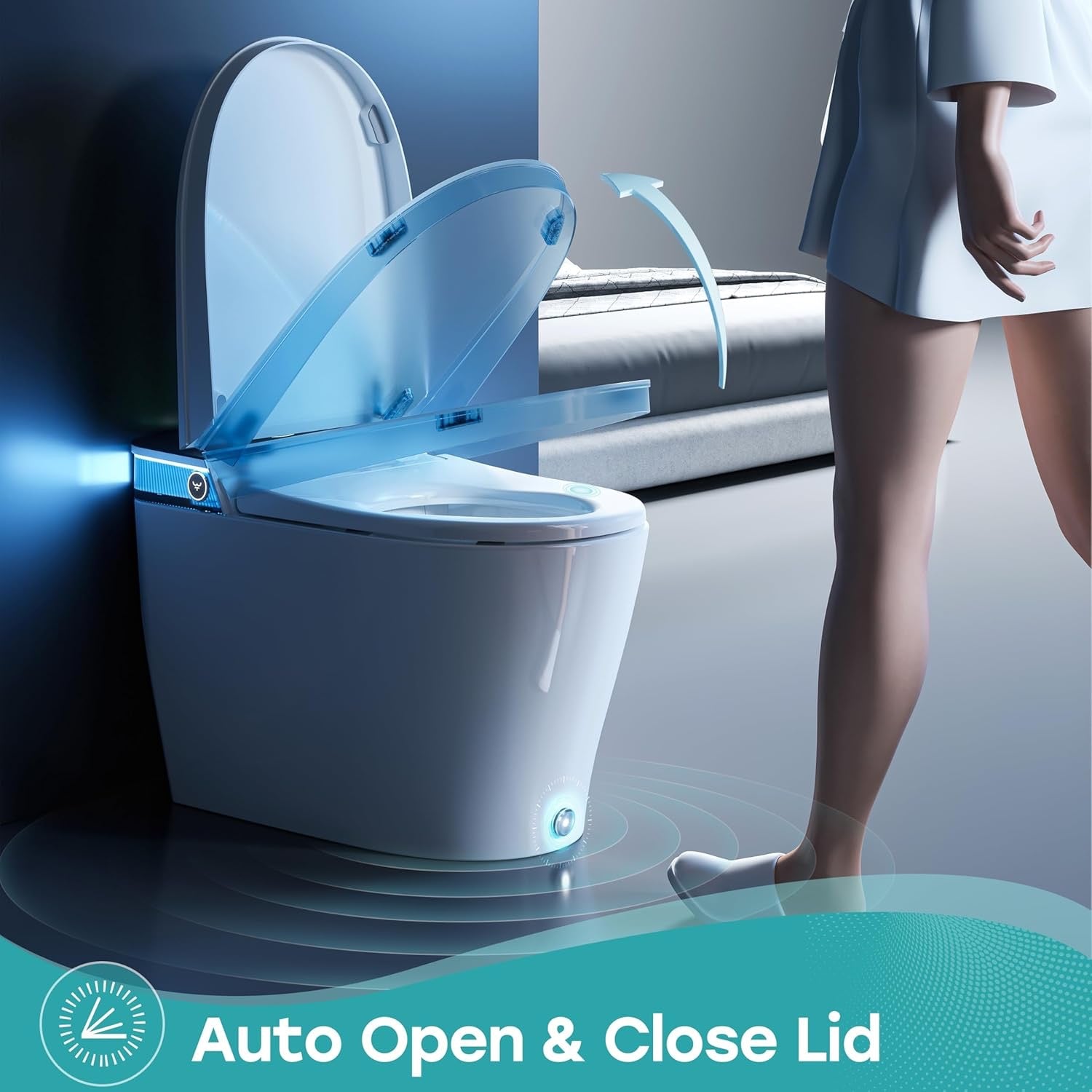 HOROW T38 Artistic Smart Toilet – Heated Bidet Toilet with Auto Lid, Warm Water & Dryer