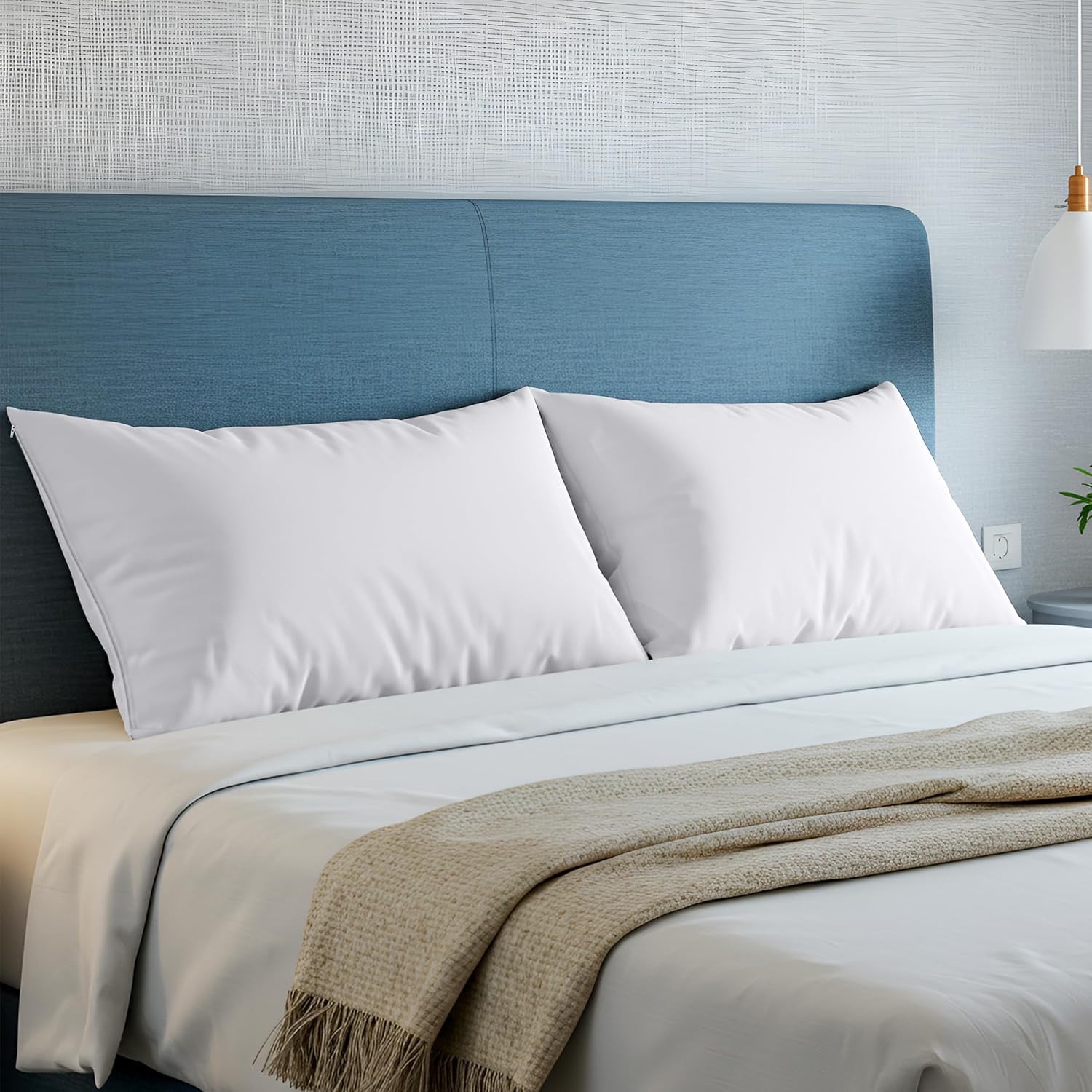 Utopia Bedding Waterproof Pillow Protectors (Set of 4) | Zippered Pillow Encasements, Dust Mite & Bed Bug Proof – Standard Size