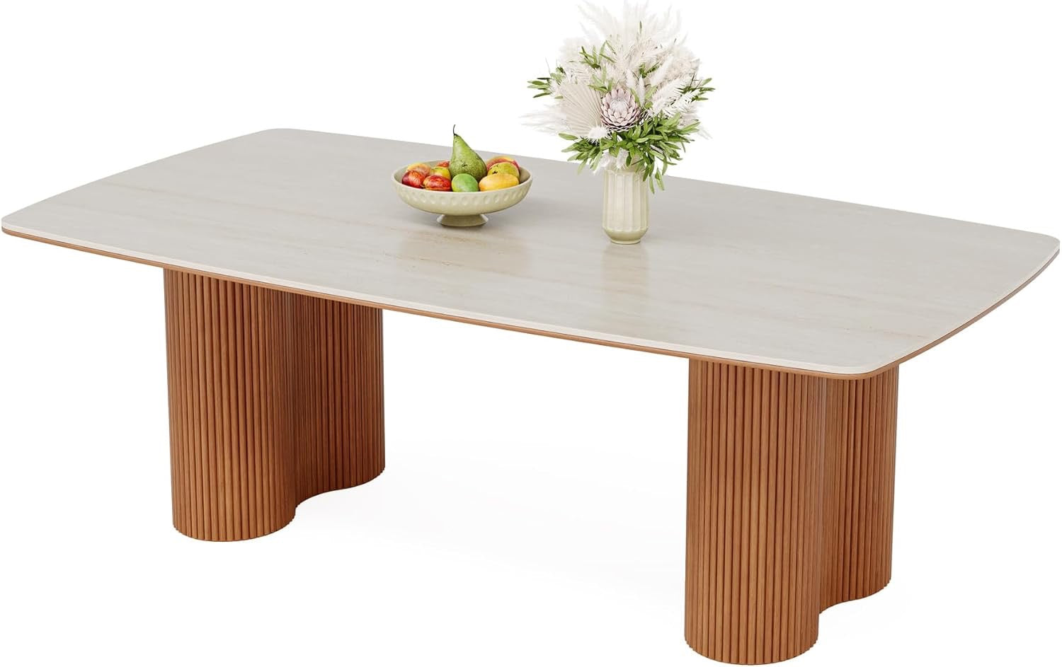 Tribesigns 78.7" Sintered Stone Dining Table | Luxury Mid-Century Dining Table for 8–10