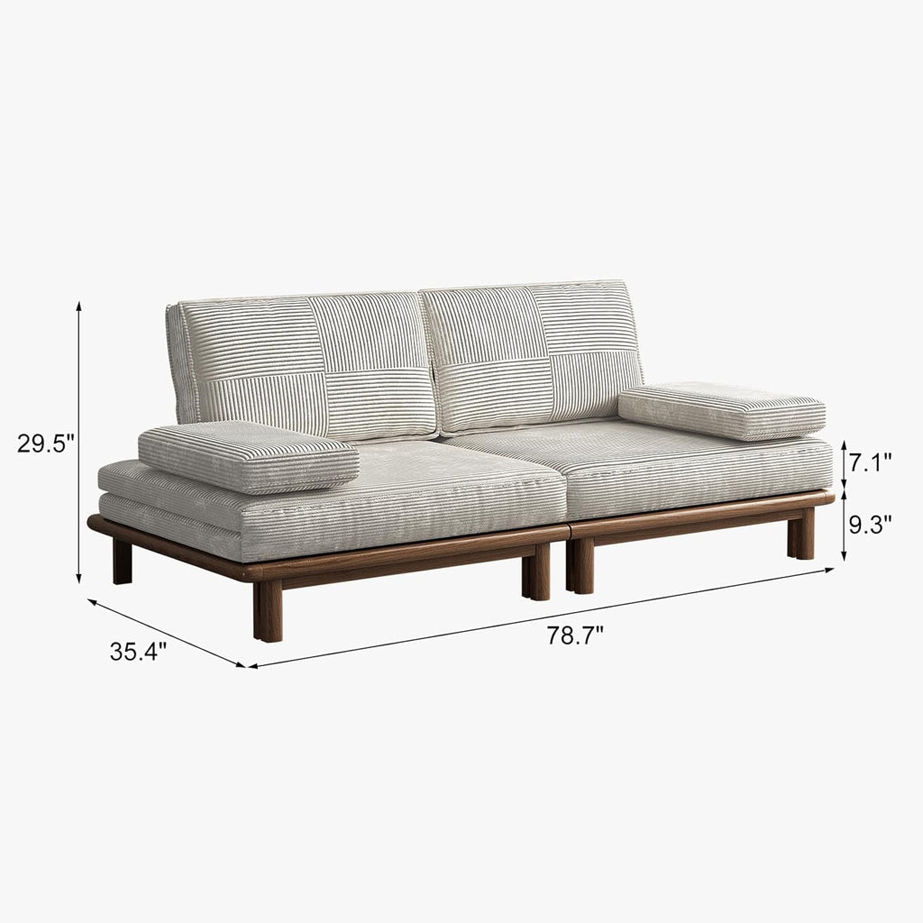 Lartis 78.7” Convertible Sofa Bed | Modern Pull-Out Sleeper Couch with Solid Wood Frame