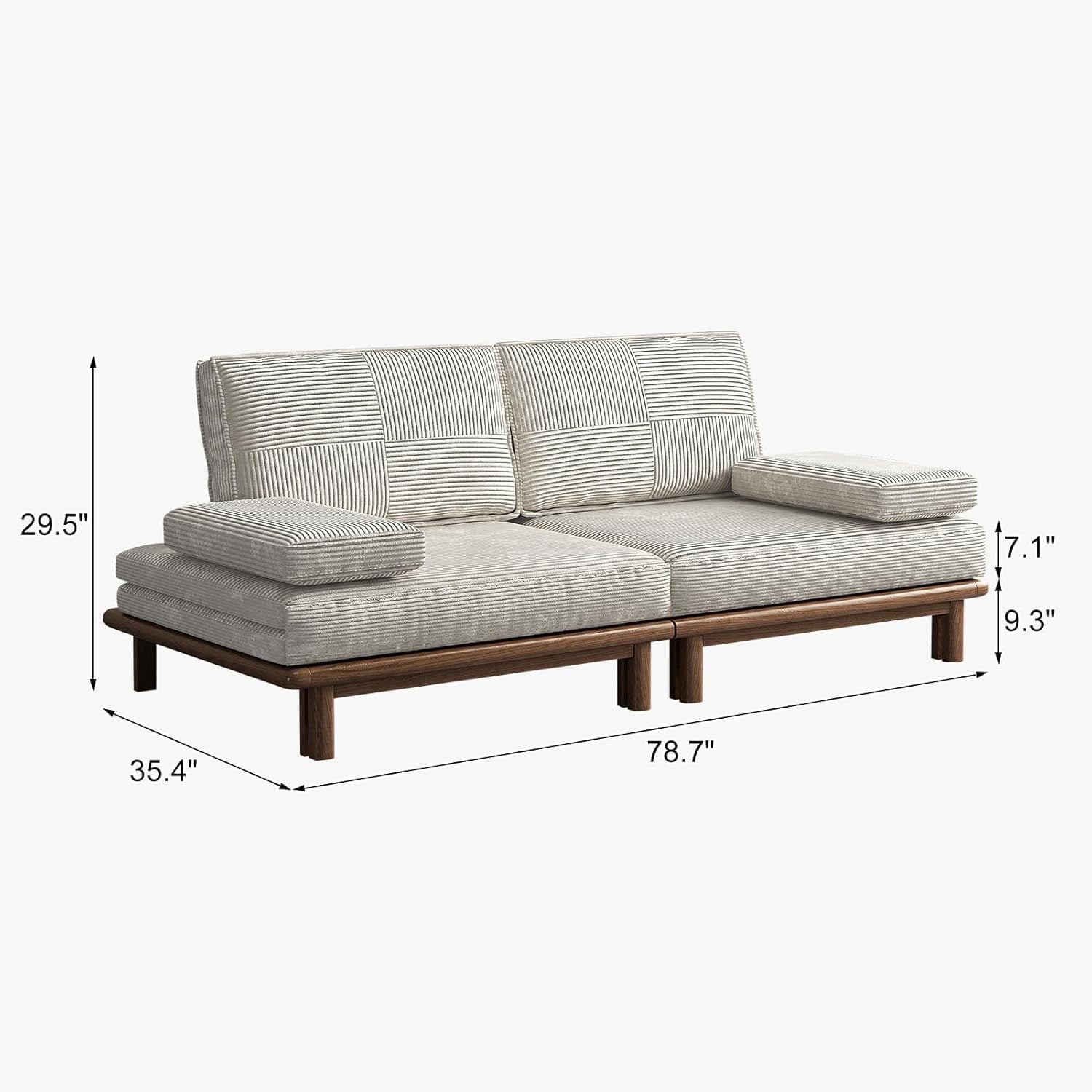 Lartis 78.7” Convertible Sofa Bed | Modern Pull-Out Sleeper Couch with Solid Wood Frame