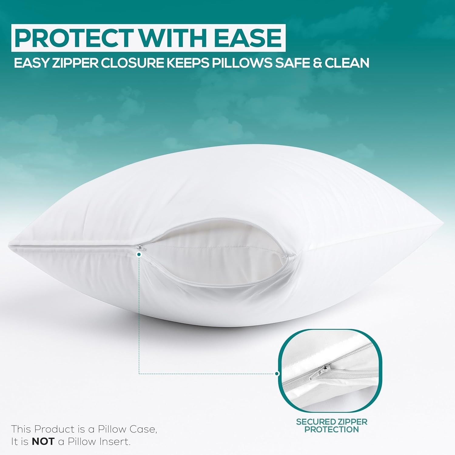 Utopia Bedding Waterproof Pillow Protectors (Set of 4) | Zippered Pillow Encasements, Dust Mite & Bed Bug Proof – Standard Size