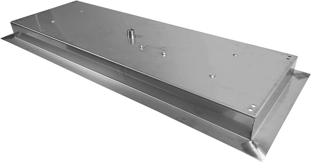 Celestial 30 x 10 Inch Drop-In Fire Pit Pan with Burner – Stainless Steel DIY Gas Fire Pit Insert