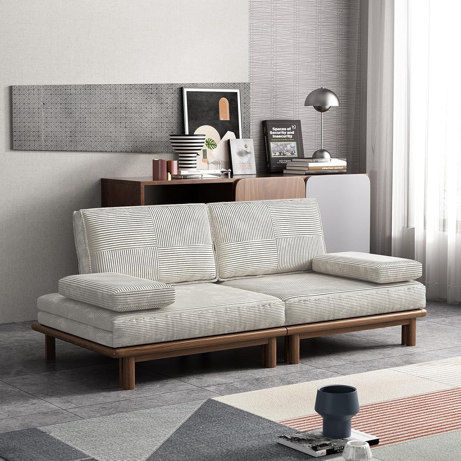 Lartis 78.7” Convertible Sofa Bed | Modern Pull-Out Sleeper Couch with Solid Wood Frame