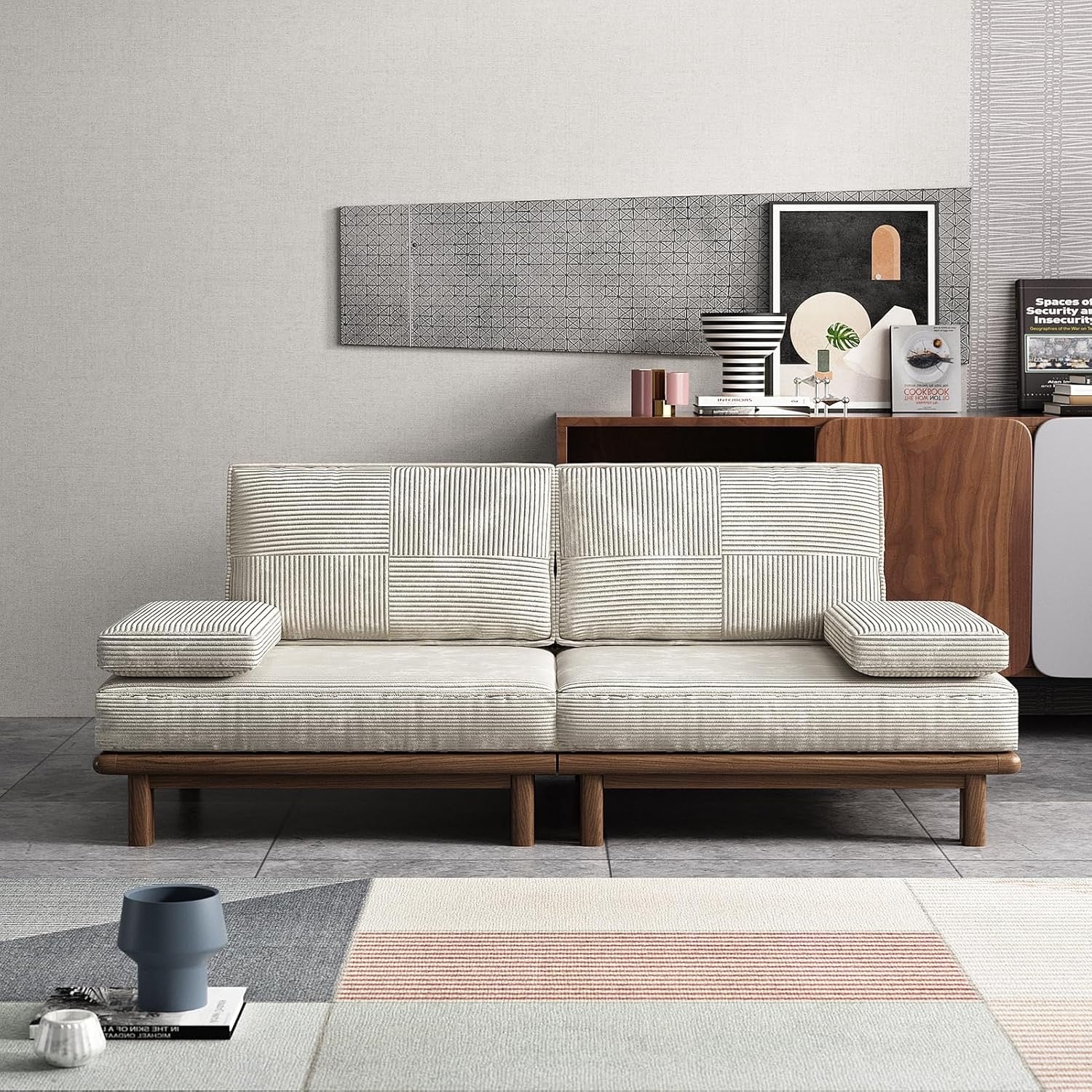 Lartis 78.7” Convertible Sofa Bed | Modern Pull-Out Sleeper Couch with Solid Wood Frame