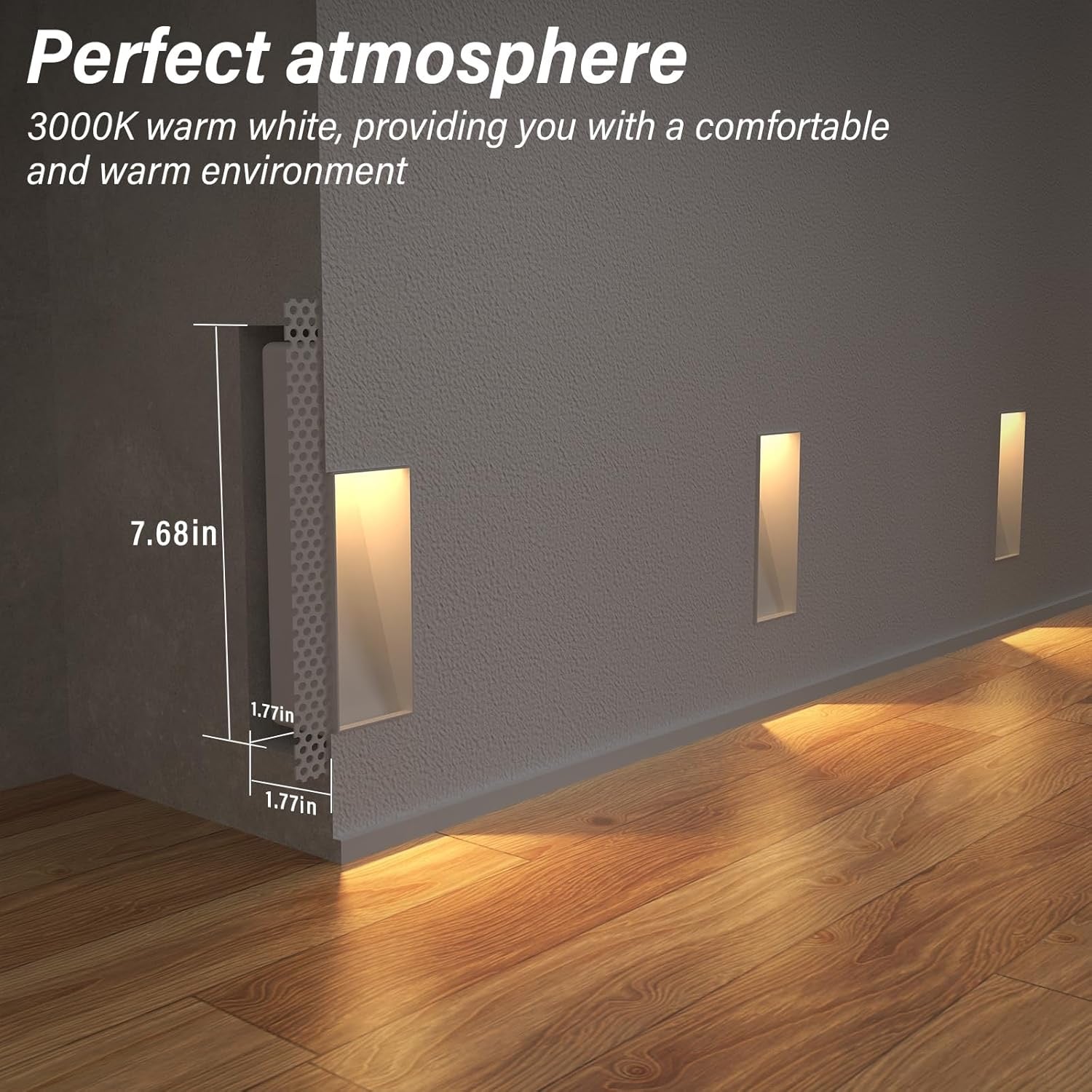 Trimless Recessed LED Step Lights (4-Pack) | 2W Warm White 3000K Invisible Stair & Wall Lighting