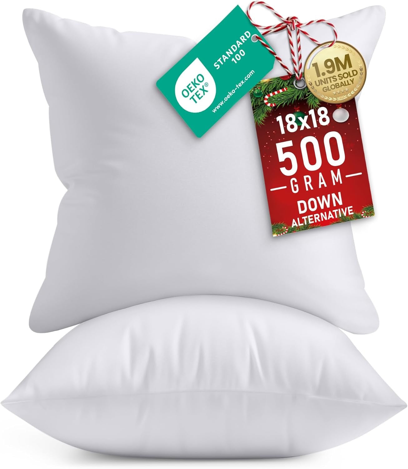 Utopia Bedding 18×18 Decorative Pillow Inserts (Set of 2) | Soft, Supportive & Fluffy Cushion Forms