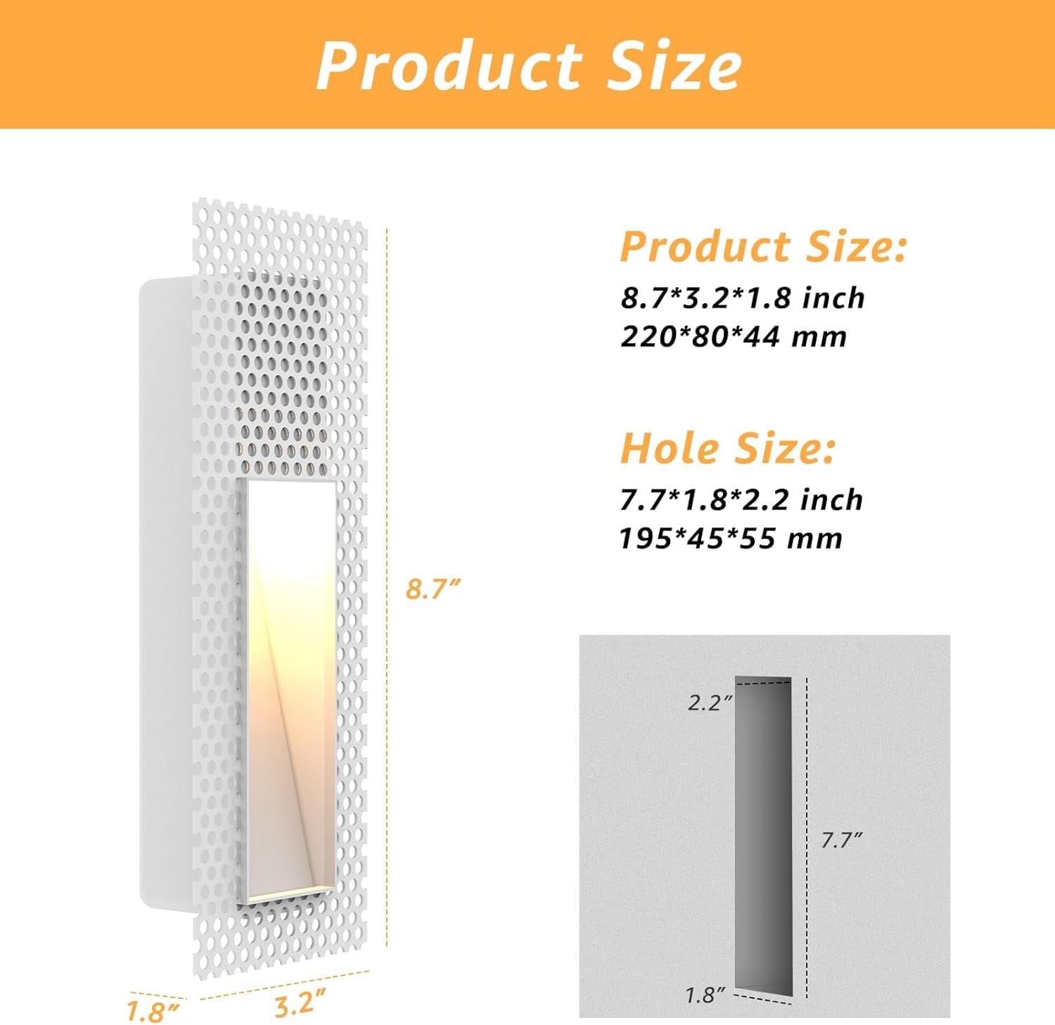 Trimless Recessed LED Step Lights (4-Pack) | 2W Warm White 3000K Invisible Stair & Wall Lighting