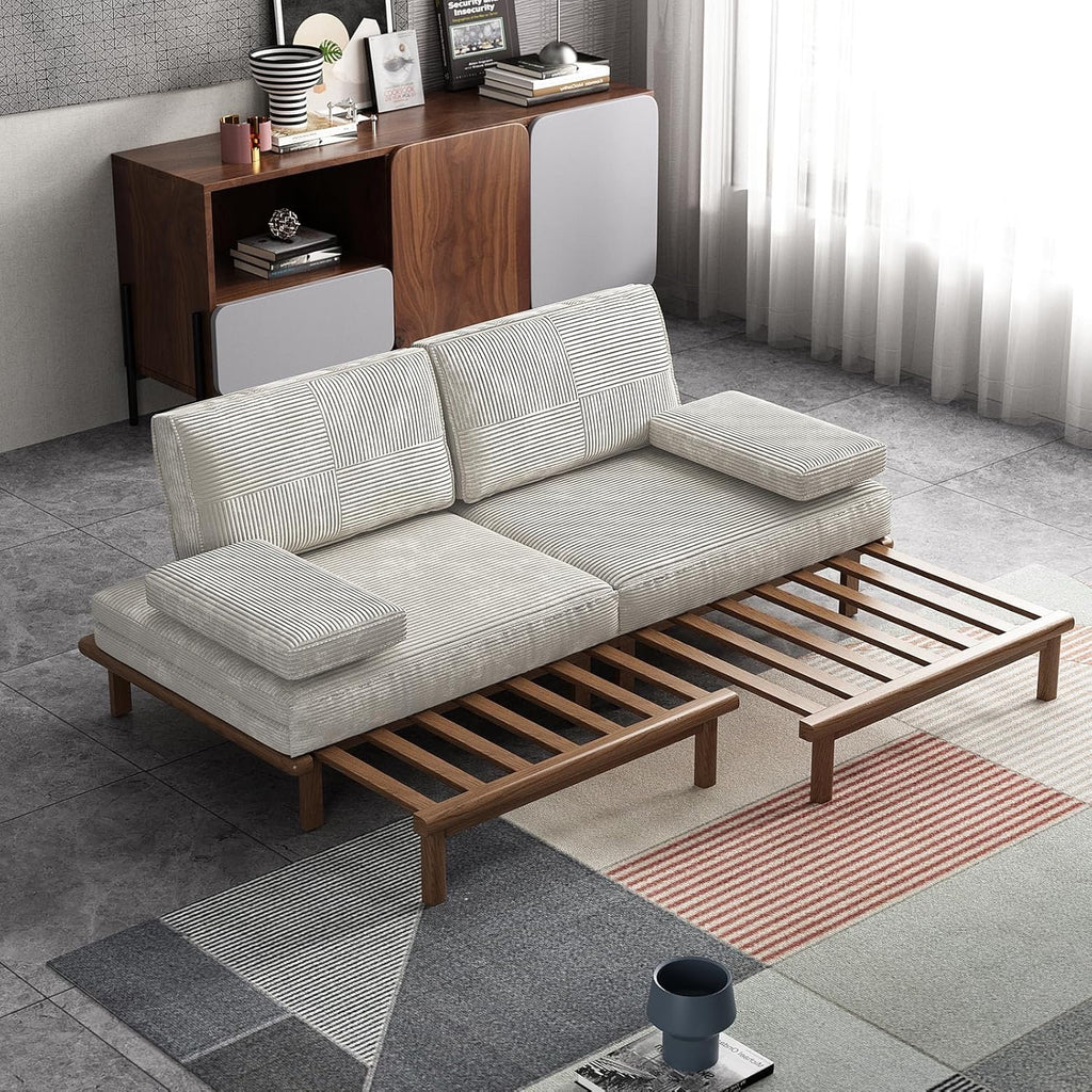 Lartis 78.7” Convertible Sofa Bed | Modern Pull-Out Sleeper Couch with Solid Wood Frame