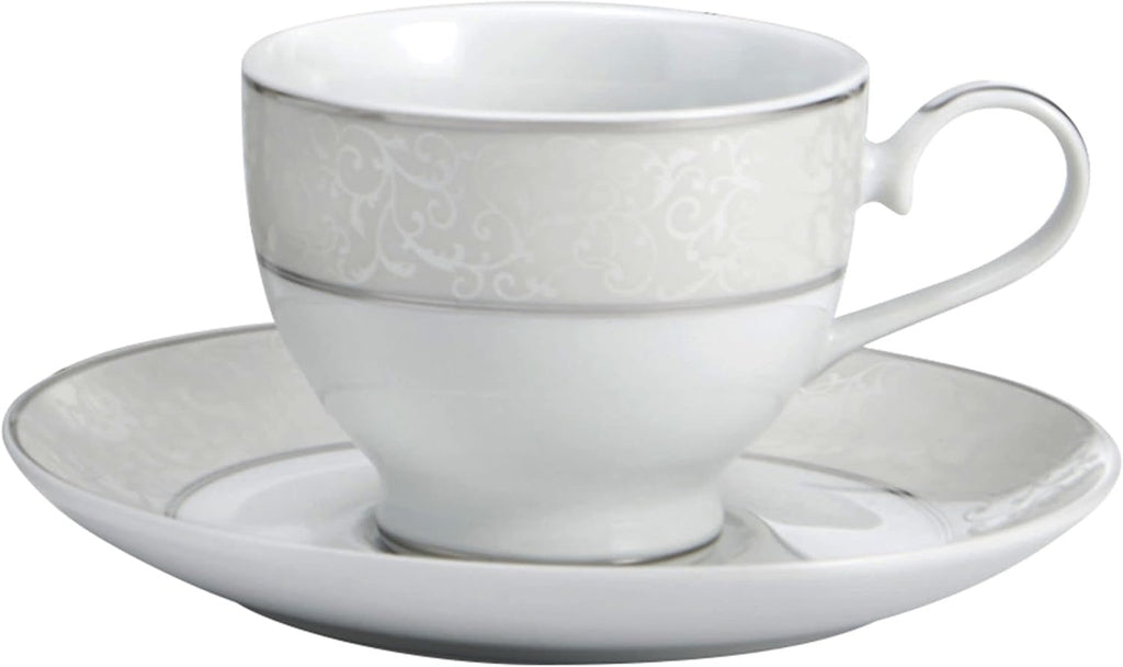 Mikasa Parchment 40-Piece Dinnerware Set | Service for 8 Contemporary Porcelain Plates, Bowls & Mugs