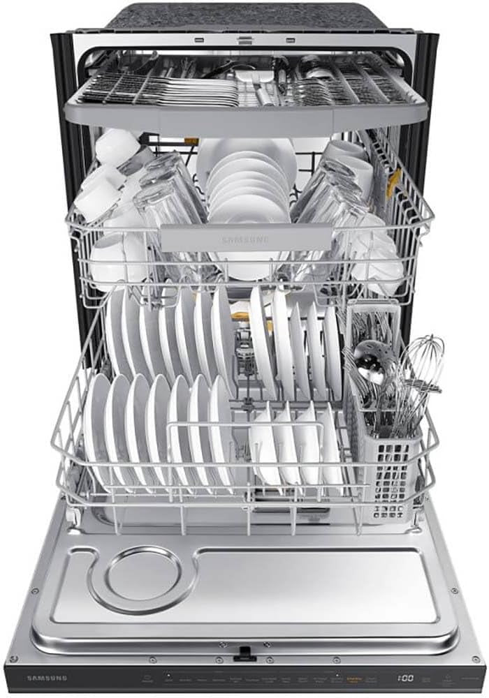 Samsung Smart Built-In Dishwasher with AutoRelease Dry & StormWash+ | Black Stainless Steel with 3rd Rack & Smart Control
