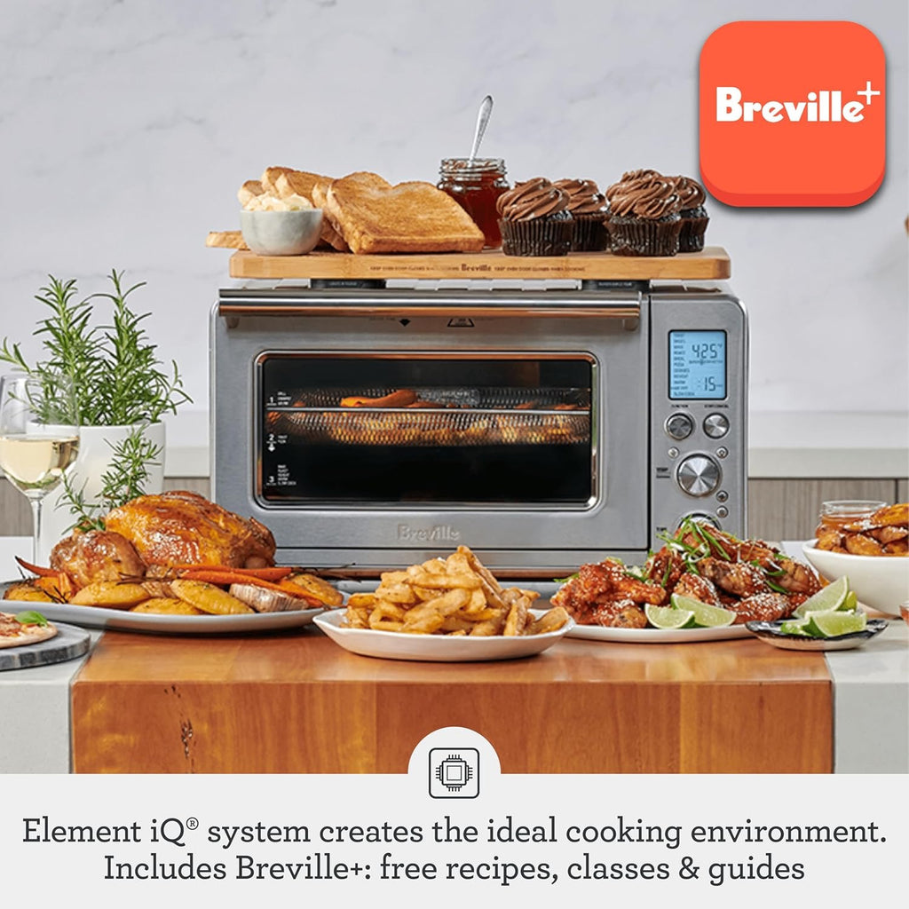 Breville Smart Oven Air Fryer BOV860BSS Convection Countertop Oven Stainless Steel 11 Functions Air Fry Toaster Oven