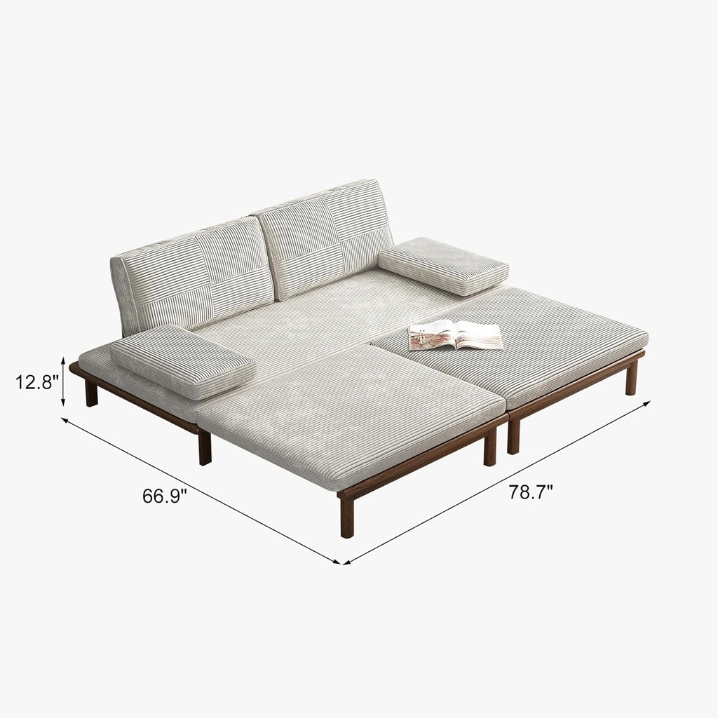 Lartis 78.7” Convertible Sofa Bed | Modern Pull-Out Sleeper Couch with Solid Wood Frame