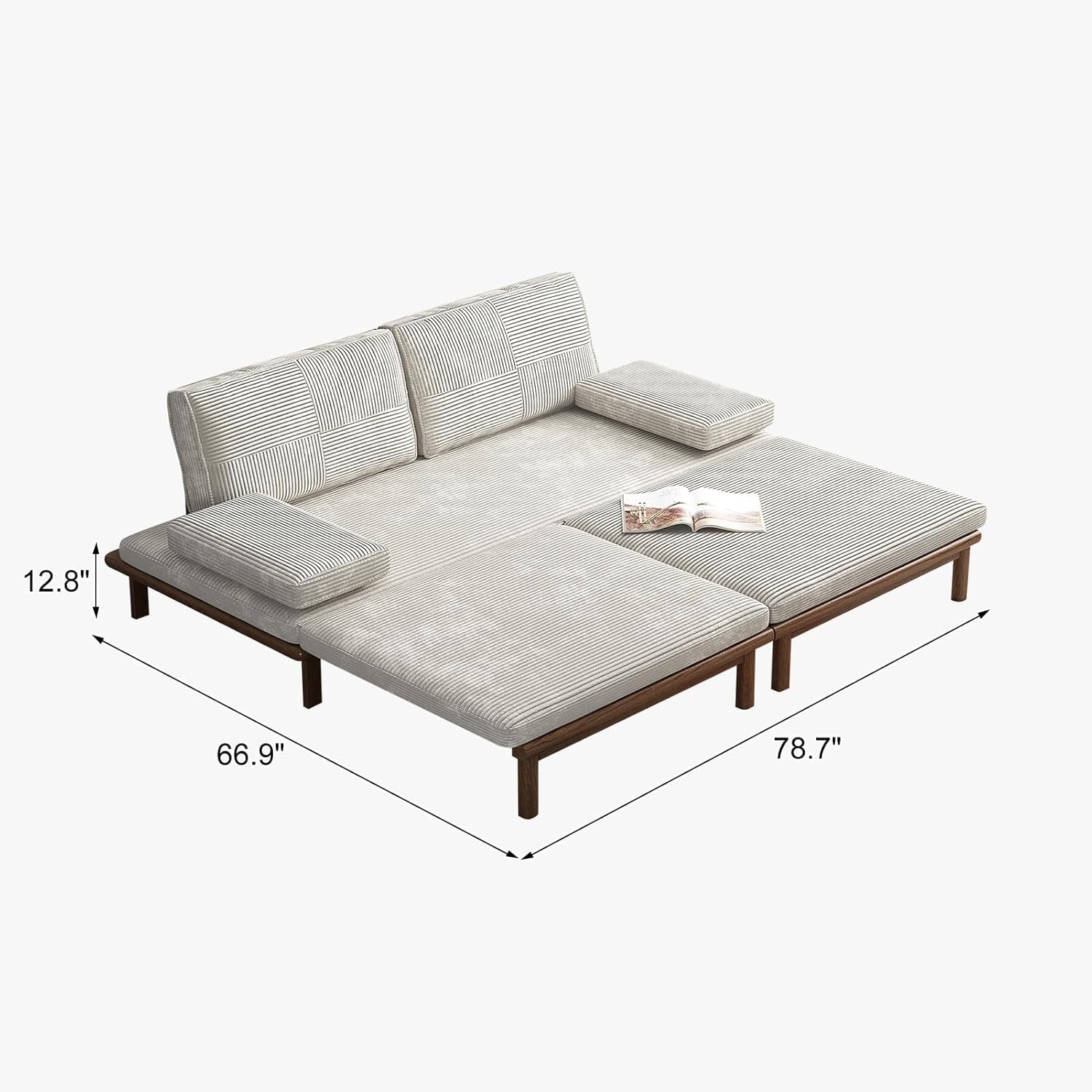 Lartis 78.7” Convertible Sofa Bed | Modern Pull-Out Sleeper Couch with Solid Wood Frame