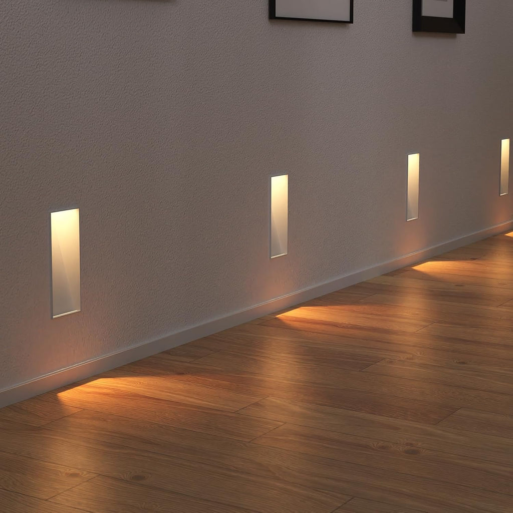 Trimless Recessed LED Step Lights (4-Pack) | 2W Warm White 3000K Invisible Stair & Wall Lighting