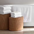 H by Frette Simple Border Bath Bundle | Luxury 100% Cotton Towels & Bath Mat Set
