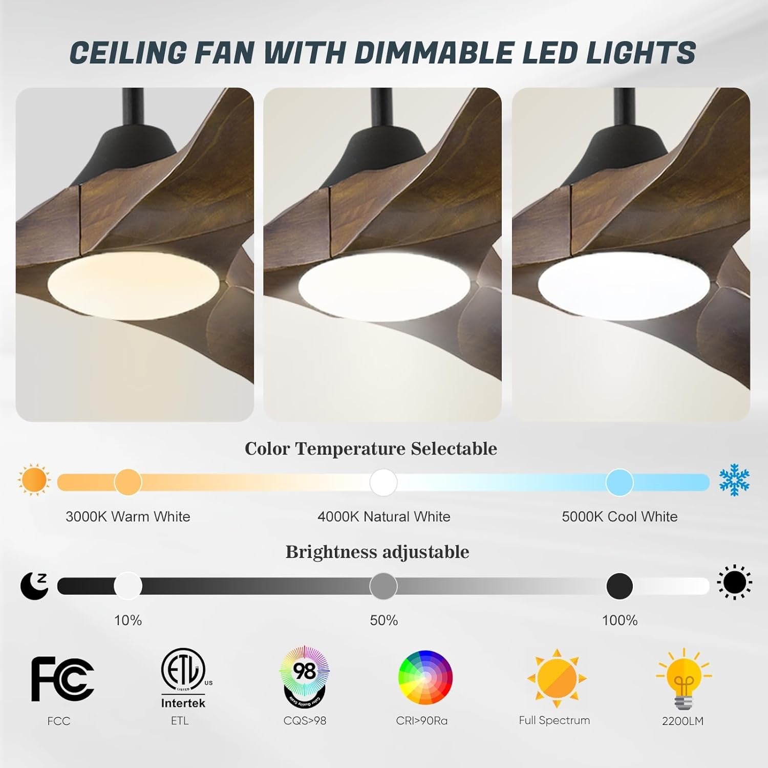 60″ Outdoor Ceiling Fan with Light | Damp-Rated Patio & Porch Fan with Remote & Smart Control