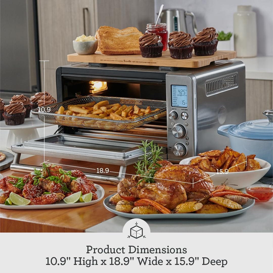 Breville Smart Oven Air Fryer BOV860BSS Convection Countertop Oven Stainless Steel 11 Functions Air Fry Toaster Oven