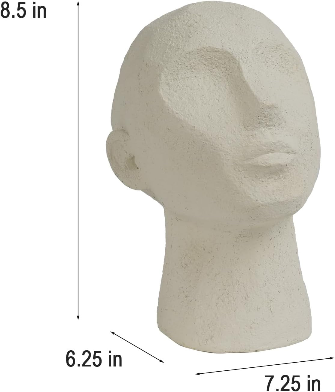 Abstract Thinker Head Sculpture | Modern Resin Bust Statue for Shelf & Table Decor