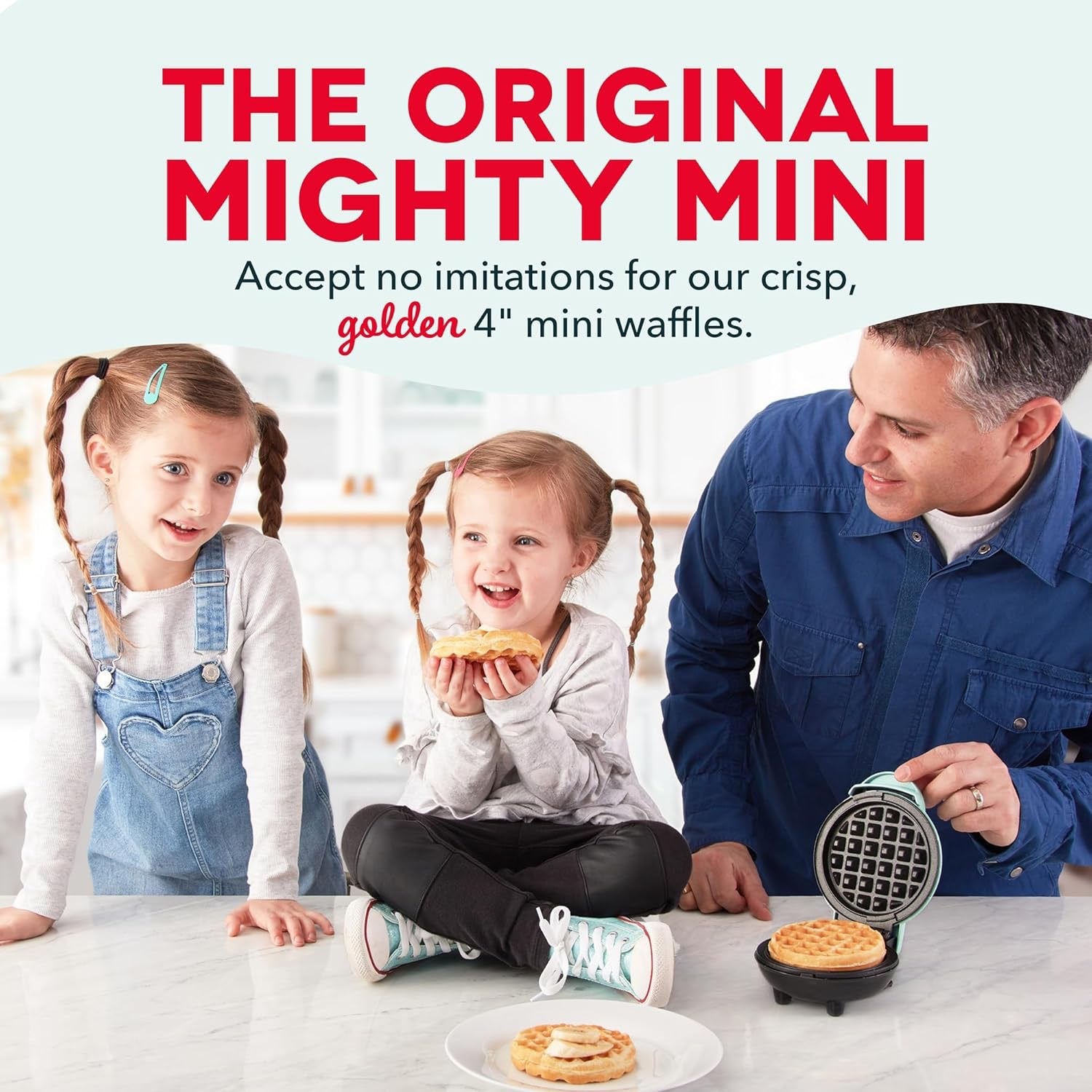 Dash Mini Waffle Maker Compact Nonstick Electric Waffle Iron Easy Clean 4 Inch Kids Family Kitchen Appliance