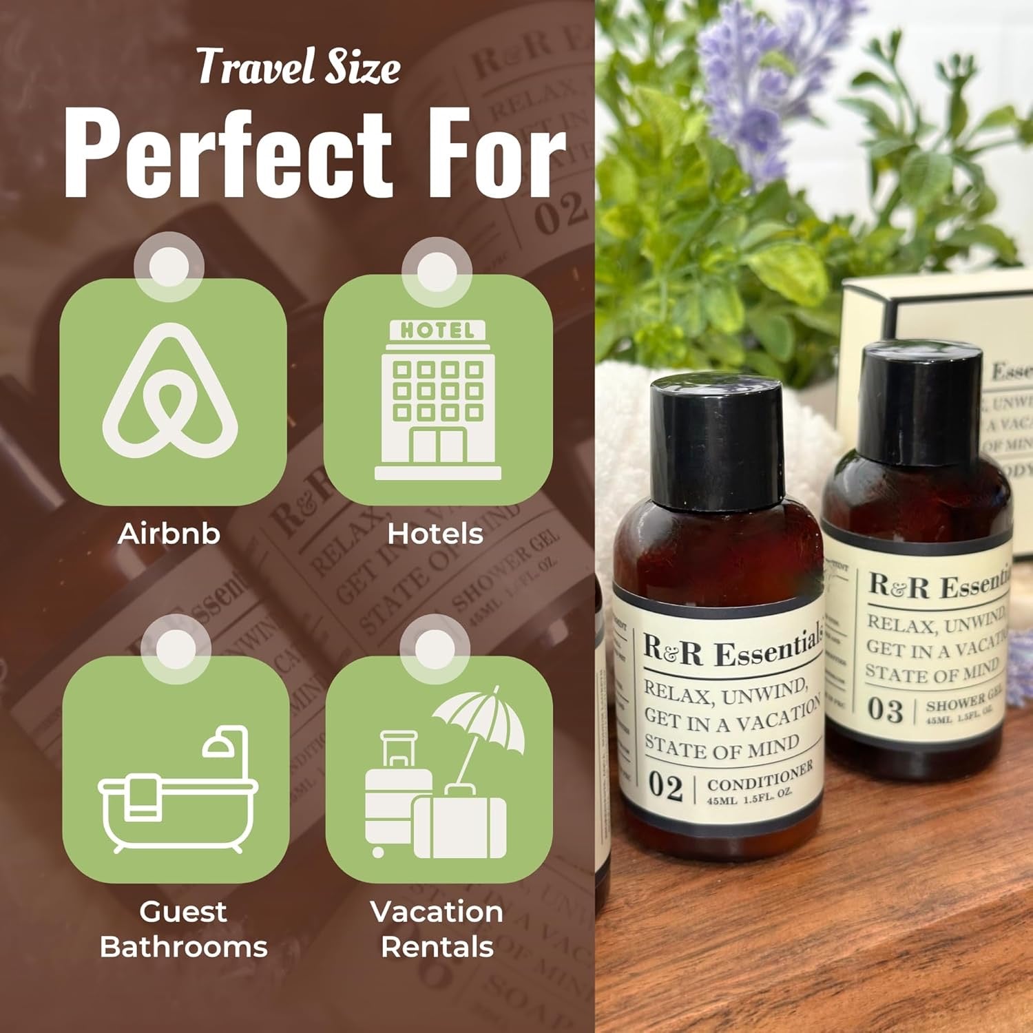 R&R Essentials Hotel Soaps & Toiletries Bundle | Travel-Size Vacation Home Amenities Kit