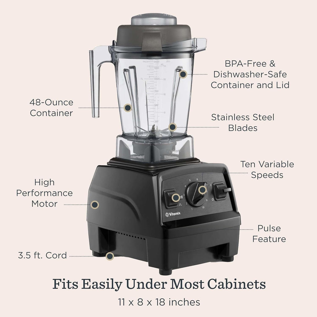Vitamix Explorian E310 Blender | Professional-Grade 10-Speed Kitchen Blender (48 oz, Black)