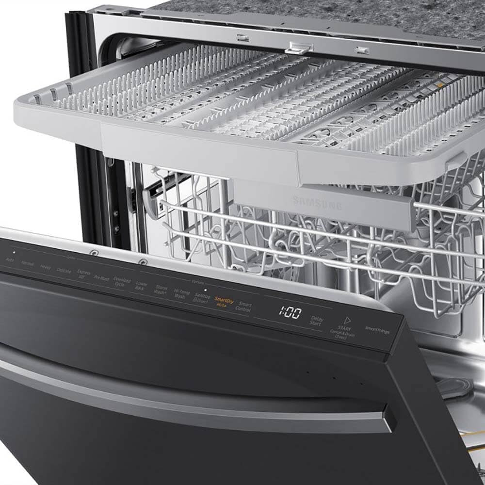 Samsung Smart Built-In Dishwasher with AutoRelease Dry & StormWash+ | Black Stainless Steel with 3rd Rack & Smart Control