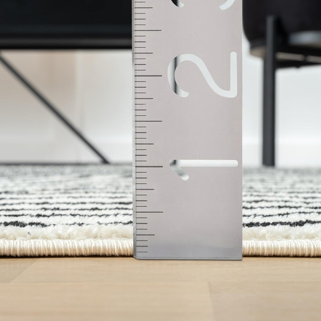 Abani Nuevo Collection Area Rug (5' × 8') | Mid-Century Black & Ivory Arch Design