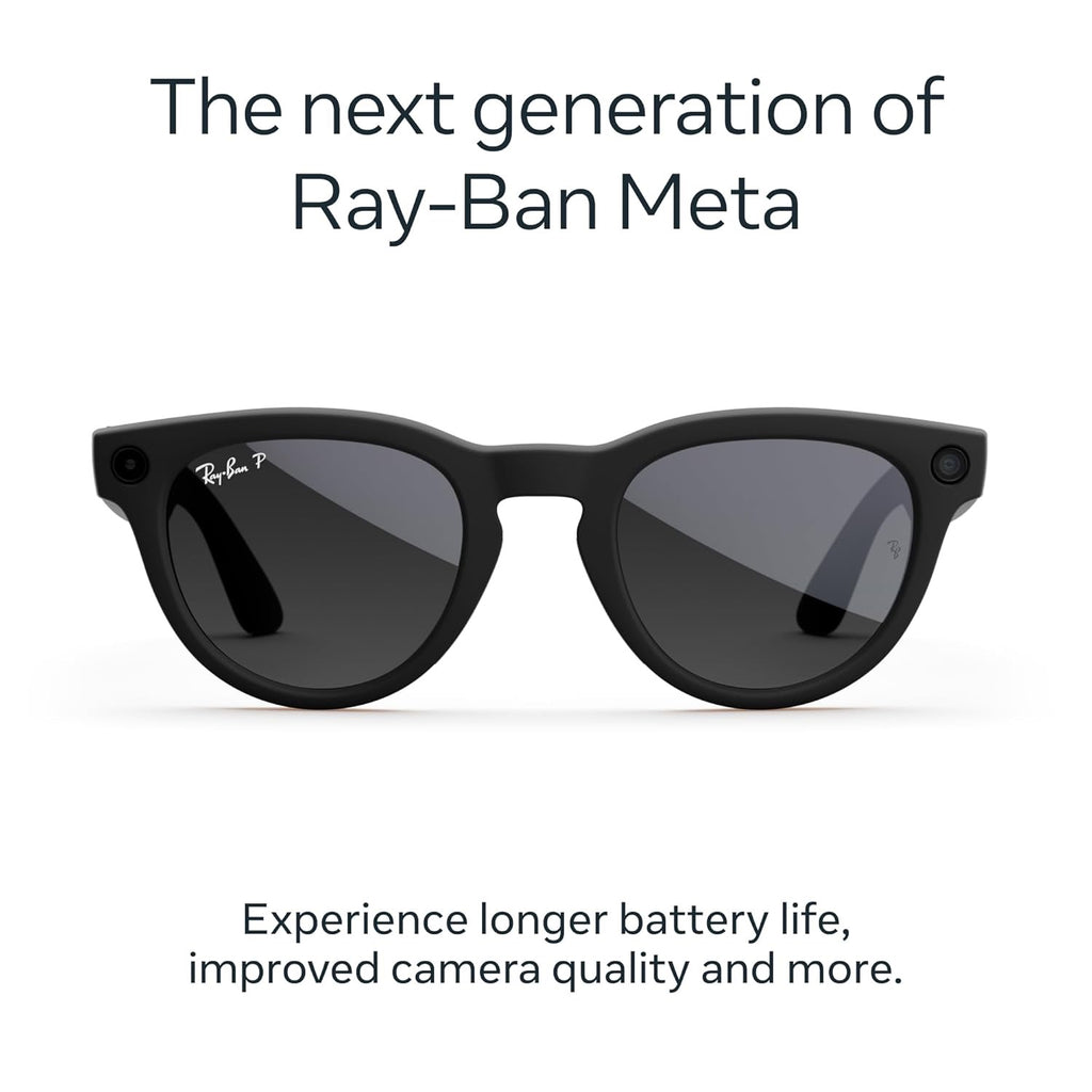 Ray Ban Meta Headliner Gen 2 Smart Glasses Matte Black | AI Glasses 12MP Camera 3K Video Audio Polarized Lenses