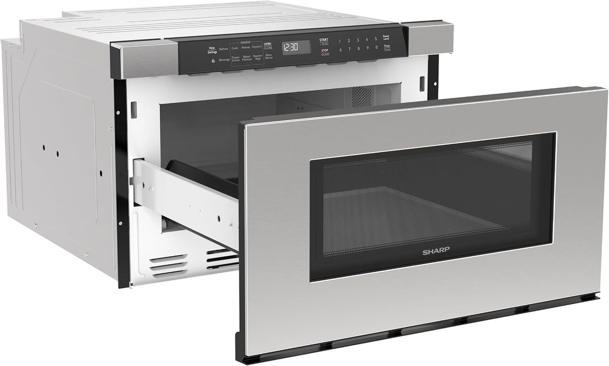 Sharp SMD2420MS 24-Inch Built-In Microwave Drawer | 1.2 Cu. Ft. Stainless Steel | Sensor Cook