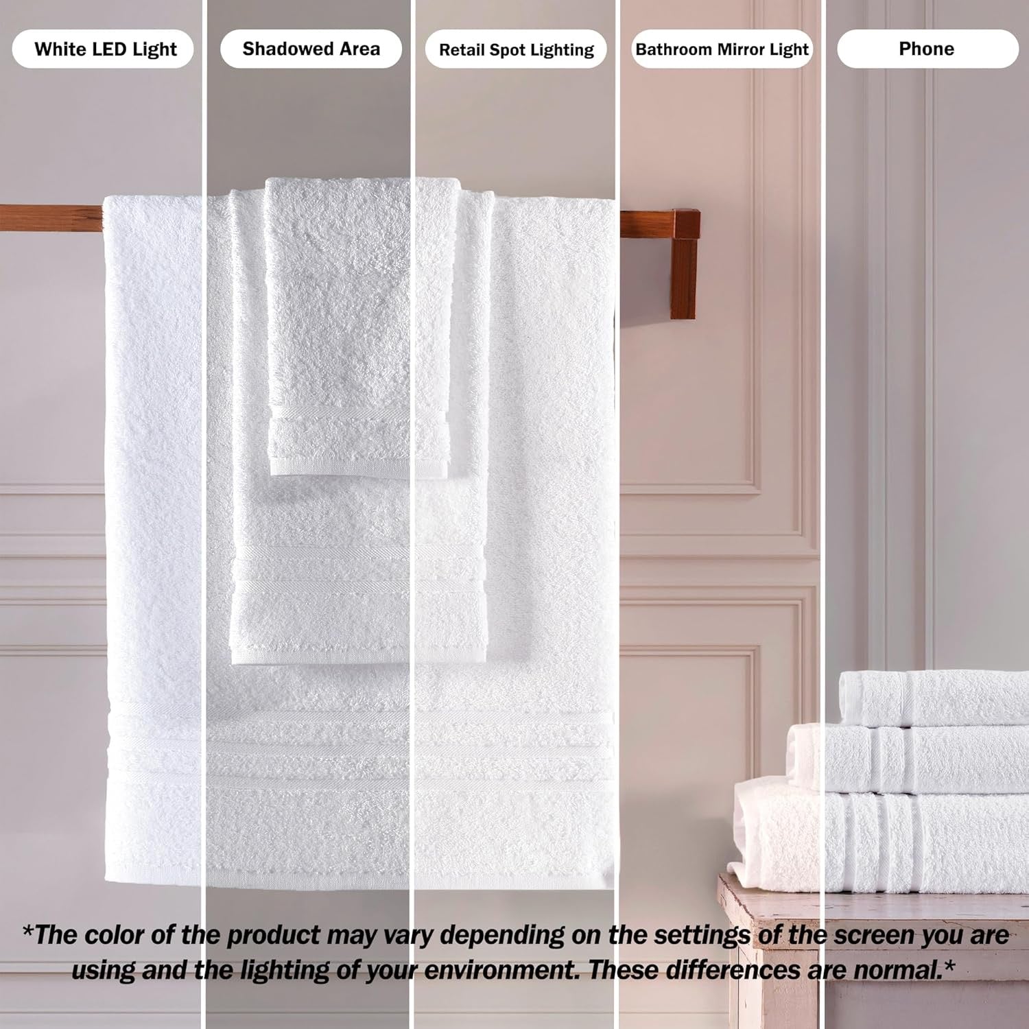 Hawmam Linen 100% Turkish Cotton Bath Towels | 4-Pack Soft Absorbent White Towels (27” x 54”)
