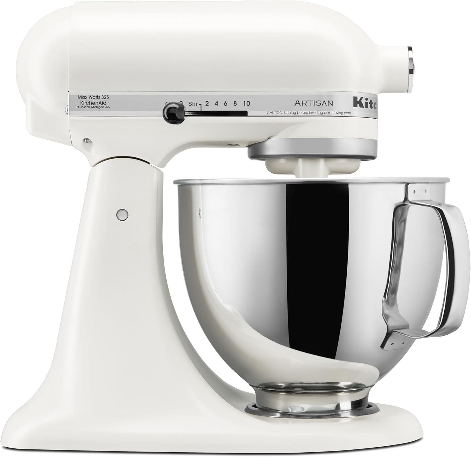 KitchenAid Artisan 5 Quart Tilt Head Stand Mixer Porcelain White 10 Speed Baking Mixer KSM150PS