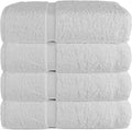 Chakir Turkish Linens 100% Cotton Bath Towels | Premium 4-Piece White Turkish Towel Set (27” x 54”)