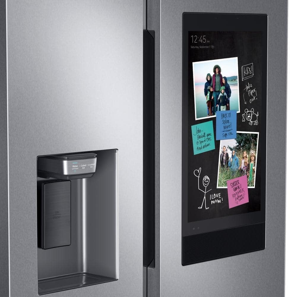 Samsung RS27T5561SR 26.7 Cu. Ft. Side-by-Side Refrigerator | 21.5” Touchscreen Family Hub Smart Fridge