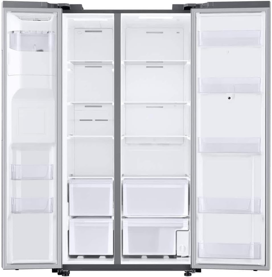 Samsung RS27T5561SR 26.7 Cu. Ft. Side-by-Side Refrigerator | 21.5” Touchscreen Family Hub Smart Fridge
