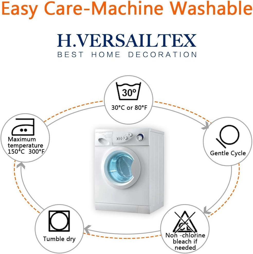 H.VERSAILTEX Extra-Wide Blackout Patio Curtains – Thermal Insulated Sliding Door Drapes, Ivory Cream
