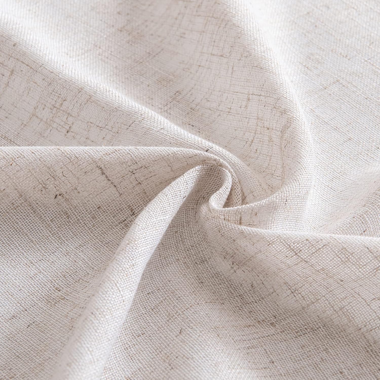 MIULEE Natural White Linen Curtains – 90-Inch Semi-Sheer Light Filtering Drapes for Living Room & Bedroom