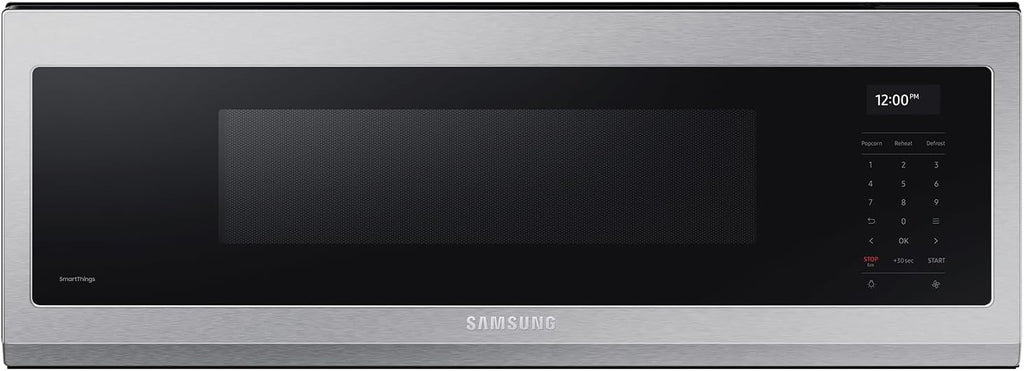Samsung 1.1 Cu Ft Smart SLIM Over-the-Range Microwave | 1100W with 550 CFM Vent, Wi-Fi & Voice Control (Fingerprint Resistant Stainless Steel)