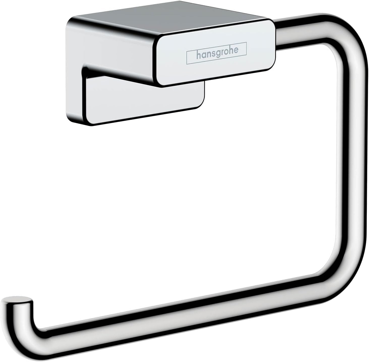 hansgrohe AddStoris Roll Holder 41771000 | Modern Chrome Open Toilet Paper Holder
