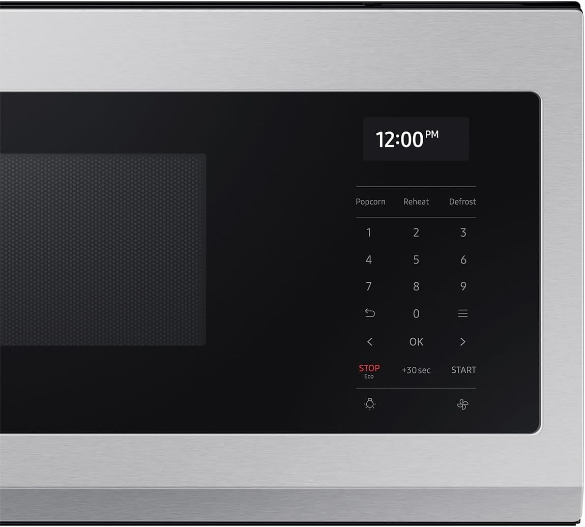 Samsung 1.1 Cu Ft Smart SLIM Over-the-Range Microwave | 1100W with 550 CFM Vent, Wi-Fi & Voice Control (Fingerprint Resistant Stainless Steel)