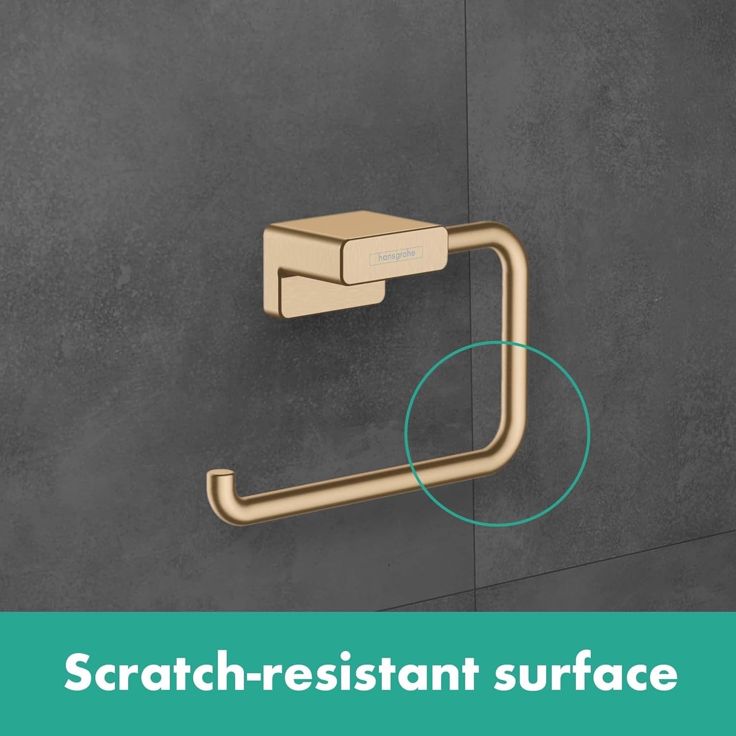hansgrohe AddStoris Roll Holder 41771000 | Modern Chrome Open Toilet Paper Holder