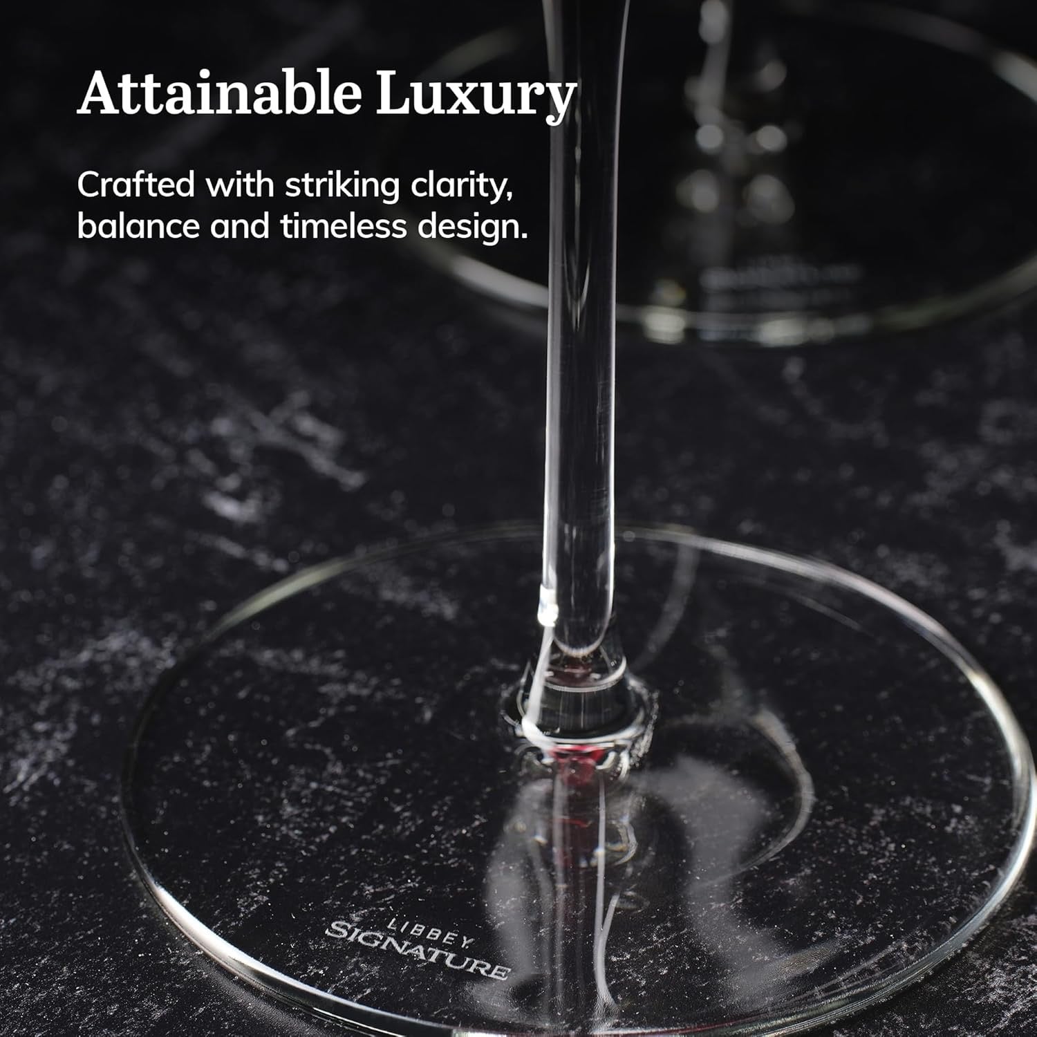 Libbey Signature Wine Glasses Set of 4 Stemmed All Purpose Red White Wine Glass Elegant Modern Glassware