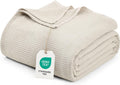 Utopia Bedding Waffle Weave Blanket – Queen Size | Lightweight Breathable Cotton Blend Throw (Khaki)