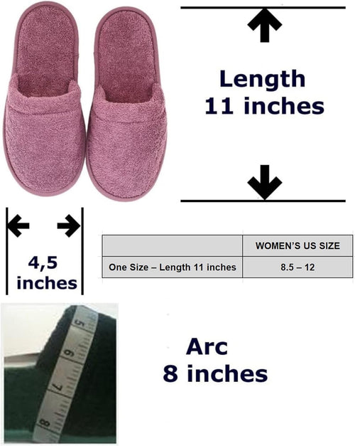 Arus Women's Turkish Terry Cotton Spa Slippers | Soft White Hotel-Style House Slippers (One Size 6–9.5)