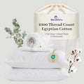 Bedlifes 1000 Thread Count Egyptian Cotton Sheets – Queen Size | Cooling Luxury Hotel Bedding Set (White)