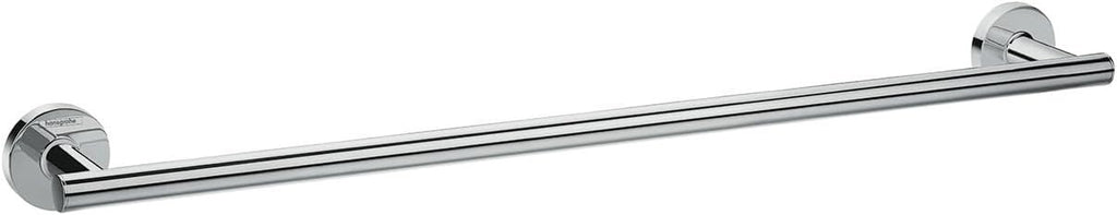 hansgrohe 24–25” Modern Towel Bar 41716000 | Polished Chrome Wall-Mounted Bathroom Hardware