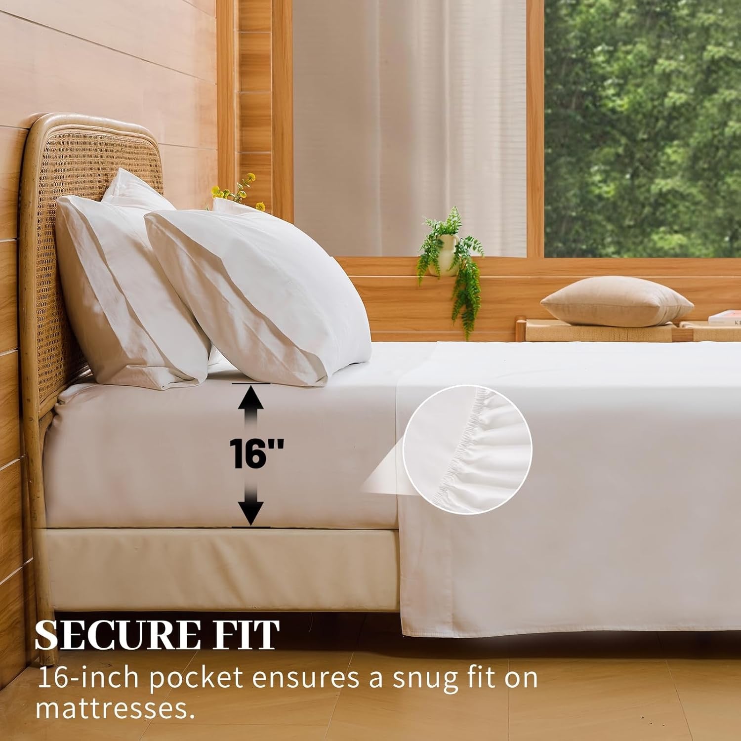 Bedlifes 1000 Thread Count Egyptian Cotton Sheets – Queen Size | Cooling Luxury Hotel Bedding Set (White)