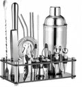 18 Piece Cocktail Shaker Set Bartender Kit with Acrylic Stand | Stainless Steel Mixology Bar Tools Set with Martini Shaker