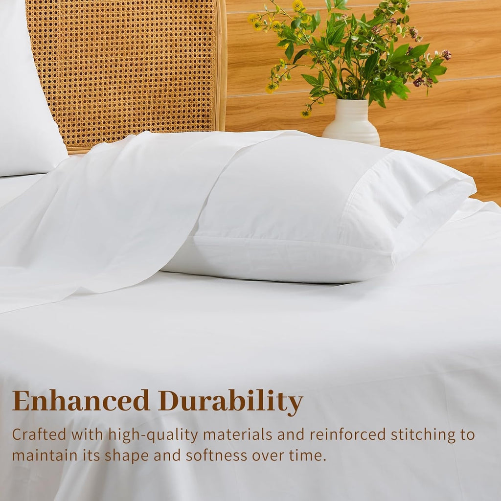 Bedlifes 1000 Thread Count Egyptian Cotton Sheets – Queen Size | Cooling Luxury Hotel Bedding Set (White)